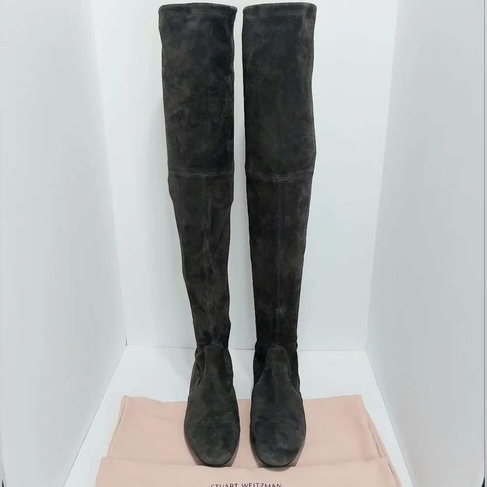 Stuart Weitzman Lowland Over-The-Knee Suede‎ Boots, Size 8.5|EUR 39